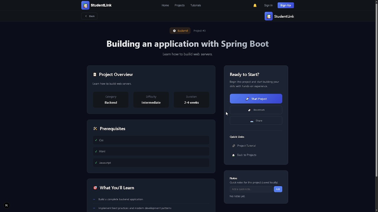StudentLink Project Page